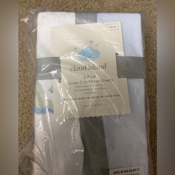 ! New ! Cloud Island 2 Pack Jersey Crib Fitted Sheets 100% Cotton Fast Shipping - Picture 2 of 4
